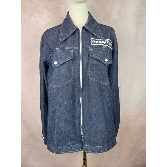 Nascar Other - Vintage 70s 80s Goodyear Official Racing Denim Workwear Jacket Medium NASCAR